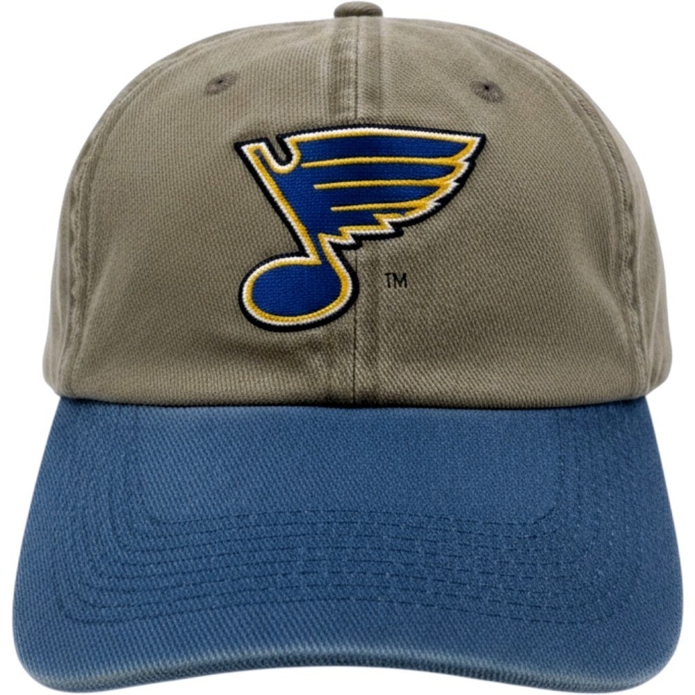 NHL St Louis Blues‎ Hat Adjustable OSFA Olive Blue Cotton Embroidered Dad Cap